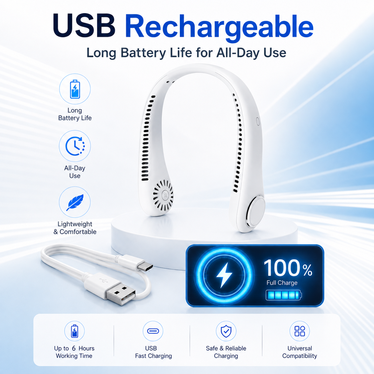 AuraChill™ Portable Neck Fan